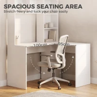 HOMCOM Modern Corner Computer Desk, L Shaped Desk with Storage Shelves for Home Office, Bedroom, White(m-6)