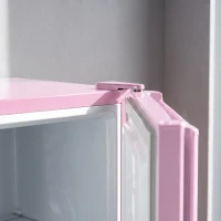 HOMCOM Compact Upright Freezer, 2.1 Cubic Feet Mini Freezer with Reversible Door, 2 Shelves, Adjustable Temperature, Pink(m-10)
