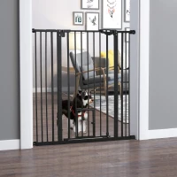 PawHut 41" Easy Open Indoor Dog Gates for Doorways, House, Stair - Black(m-1)