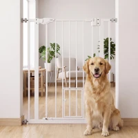 PawHut 41" Easy Open Indoor Dog Gates for Doorways, House, Stair - White(m-9)