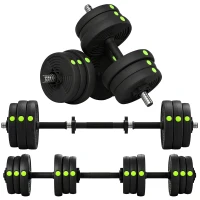 Soozier 44LBS 2-in-1 Adjustable Barbell & Dumbbells Set, Weights Set with Non-slip Handles for Men and Women Home Gym Training(m-9)