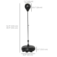 Soozier Reflex Bag with Stand, Freestanding Punching Bag Set with Speedball and Gloves, 52.4" -59.4" Adjustable Height(m-3)