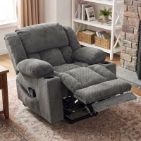 HOMCOM Dual Motor Power Lift Recliner Chair with Massage and Heat for Elderly, 180° Flat Recline, Wide Seat, Dark Gray(m-9)