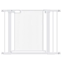 PawHut 29.5"-40.6" Metal Pet Gate, Dog Gate with Auto Closing Door, Double Locking, for Doorways, Stairs, Hallways, White(m-9)