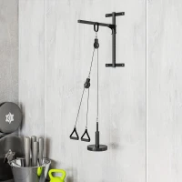Soozier Weight Cable Pulley System for Home Gym with Universal Loading Pin for LAT Pull Down, Biceps Curl Workout, Red(m-9)