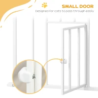 PawHut 41" Easy Open Indoor Dog Gates for Doorways, House, Stair - White(m-7)