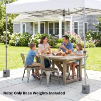Outsunny HDPE Tent Weights Set of 4, Canopy Weights, Fill with Water or Sand, 104LBS(m-9)