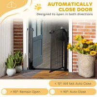 PawHut 29.5"-32.3" Metal Pet Gate, w/ Auto Closing Door, Double Locking, Dog Gate for Doorways, Stairs, Hallways, Indoor/Outdoor, Black(m-5)