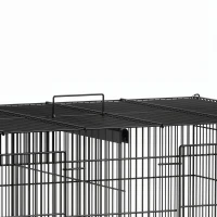 PawHut 18" H Bird Cage, Large Parakeet Cage for Budgie, Lovebird, Canary, Finches with Divider, Black(m-10)