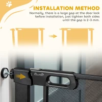 PawHut 29.5"-32.3" Metal Pet Gate, w/ Auto Closing Door, Double Locking, Dog Gate for Doorways, Stairs, Hallways, Indoor/Outdoor, Black(m-9)