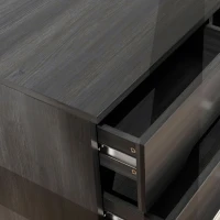HOMCOM Filing Cabinet with File Drawer File Cabinet with Adjustable Shelf and 3 Drawers Black(m-10)