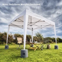 Outsunny HDPE Tent Weights Set of 4, Canopy Weights, Fill with Water or Sand, 104LBS(m-2)