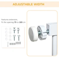 PawHut 29.5"-40.6" Metal Pet Gate, Dog Gate with Auto Closing Door, Double Locking, for Doorways, Stairs, Hallways, White(m-6)