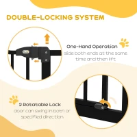 PawHut Extra Tall Dog Gate with Door, Pressure Fit, Auto Close, Double Locking for Doorways Hallways Stairs, 29"-39", Black(m-4)