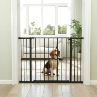 PawHut Pressure Fit Dog Gate Pet Barrier for stairs doorway, 29.9''- 42.1'' Width Black(m-9)
