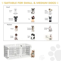 PawHut Wooden Pet Gate, 6-Panel Folding Dog Safety Barrier with Support Feet for Small & Medium Dogs, White(m-8)