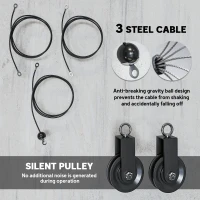 Soozier Weight Cable Pulley System for Home Gym with Universal Loading Pin for LAT Pull Down, Biceps Curl Workout, Red(m-6)