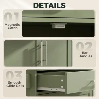 HOMCOM Kitchen Island Cart, Rolling Island Table with Solid Wood Top, Trolley Cart with Drawer, Storage Cabinet, Green(m-7)