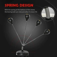 Soozier Reflex Bag with Stand, Freestanding Punching Bag Set with Speedball and Gloves, 52.4" -59.4" Adjustable Height(m-6)