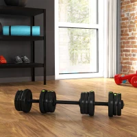 Soozier 44LBS 2-in-1 Adjustable Barbell & Dumbbells Set, Weights Set with Non-slip Handles for Men and Women Home Gym Training(m-1)