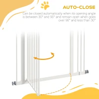 PawHut Extra Tall Dog Gate with Door, Pressure Fit, Auto Close, Double Locking for Doorways Hallways Stairs, 29"-34", White(m-5)