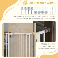 PawHut 41" Easy Open Indoor Dog Gates for Doorways, House, Stair - White(m-6)