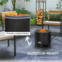Outsunny Metal Wood-burning Smokeless Fire Pit, Black(m-5)