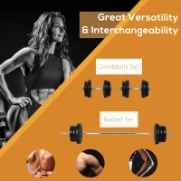 Soozier 145lbs Dumbbell & Barbell Adjustable Set Plate Bar Clamp Rod Home Gym Sports Area Exercise(m-4)