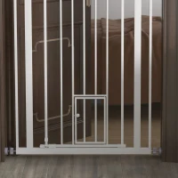 PawHut 41" Easy Open Indoor Dog Gates for Doorways, House, Stair - White(m-10)