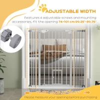 PawHut 41" Easy Open Indoor Dog Gates for Doorways, House, Stair - White(m-6)