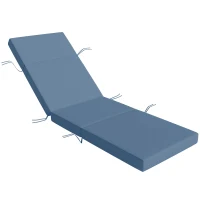 Outsunny Chaise Lounge Cushion, 4" Thick Outdoor Lounge Chair Cushions with Ties for Patio, 26" x 80", Navy Blue(m-11)