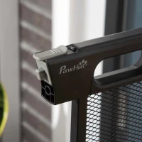 PawHut 29.5"-32.3" Metal Pet Gate, w/ Auto Closing Door, Double Locking, Dog Gate for Doorways, Stairs, Hallways, Indoor/Outdoor, Black(m-10)
