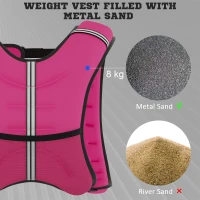 Soozier Body Weighted Vest with Pocket, Soft Skin-Friendly Weighted Workout Vest, Adjustable Weighted Running Equipment, 17.6 lbs., Pink(m-5)