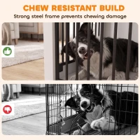 PawHut 100 cm Dog Crate Furniture with Sliding Barn Door for Large Breeds, White(m-6)