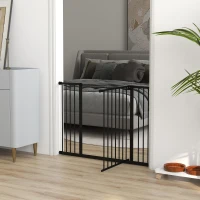 PawHut Pressure Fit Dog Gate Pet Barrier for stairs doorway, 29.9''- 42.1'' Width Black(m-10)