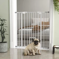 PawHut 41" Easy Open Indoor Dog Gates for Doorways, House, Stair - White(m-1)