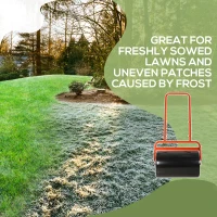 Outsunny 20-Inch Push/Tow Behind Lawn Roller Filled with 10 Gal Water or Sand for Flattening Sod in the Garden, Red(m-5)