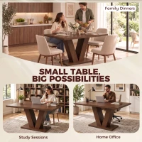 HOMCOM Modern Dining Table for 4 People, 47.2" Kitchen Table for Dining Room and Living Room, Rectangular, Dark Walnut(m-7)