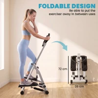 Soozier Adjustable Stepper Aerobic Ab Exercise Fitness Workout Machine with LCD Screen & Handlebars, Grey(m-4)