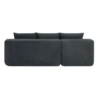 Modern Cloud Sectional with L-Shape Chaise and Deep Seat, Modular Sofa with Cotton-Linen Fabric and No Assembly, 85'' L x 53" W x 24" H, Grey(m-12)