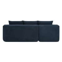 Modern Cloud Sectional with L-Shape Chaise and Deep Seat, Modular Sofa with Cotton-Linen Fabric and No Assembly, 85'' L x 53" W x 24" H, Blue(m-12)