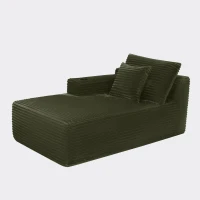 Velvety Fabric Sectional Sofa with Chaise Lounge and Cup Holder, Nimble Couch for Living Room and Bedroom, 66'' L x 39" W x 33" H, Green(m-9)