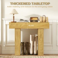 HOMCOM 42 Inch Console Table, Sofa Table Behind the Couch with Thickened Tabletop for Living Room, Hallway, Entrance, Oak(m-4)