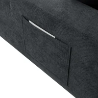 Modern Cloud Sectional with L-Shape Chaise and Deep Seat, Modular Sofa with Cotton-Linen Fabric and No Assembly, 85'' L x 53" W x 24" H, Black(m-8)