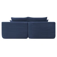 Bold Corduroy Sectional Sofa with Double Chaise and Deep Seat, Cheerful Couch for Modern Living Room and Bedroom, 69'' L x 61" W x 30" H, Blue(m-10)