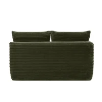 Cozy 2-Seat Chaise Lounge with Cup Holder and Plush Fabric, Modular Sofa with Flexible Matching and No Assembly, 57'' L x 39" W x 33" H, Green(m-8)