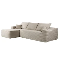 Modern Cloud Sectional with L-Shape Chaise and Side Pockets, Modular Couch with Deep Seat and No Assembly, 108'' L x 63" W x 23" H, Coffee(m-2)