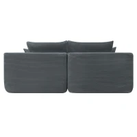 Robust Corduroy Sectional Sofa with Double Chaise and Deep Seat, Neat Couch for Modern Living Room and Bedroom, 69'' L x 61" W x 30" H, Grey(m-11)