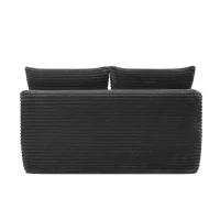 Cozy Cloud Sectional with Double Chaise and Deep Seat, Modern 2-Seater Couch with Plush Fabric and No Assembly, 57'' L x 35" W x 24" H, Grey(m-10)