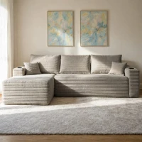 Cloud Sectional with Left L-Shape Chaise and Side Pockets, Cozy Modular Sofa with Deep Seat and No Assembly, 108'' L x 63" W x 23" H, Coffee(m-1)
